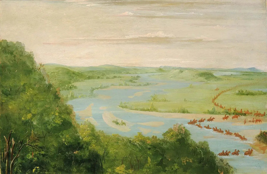 Blick auf den kanadischen Fluss, Dragoons Crossing - George Catlin