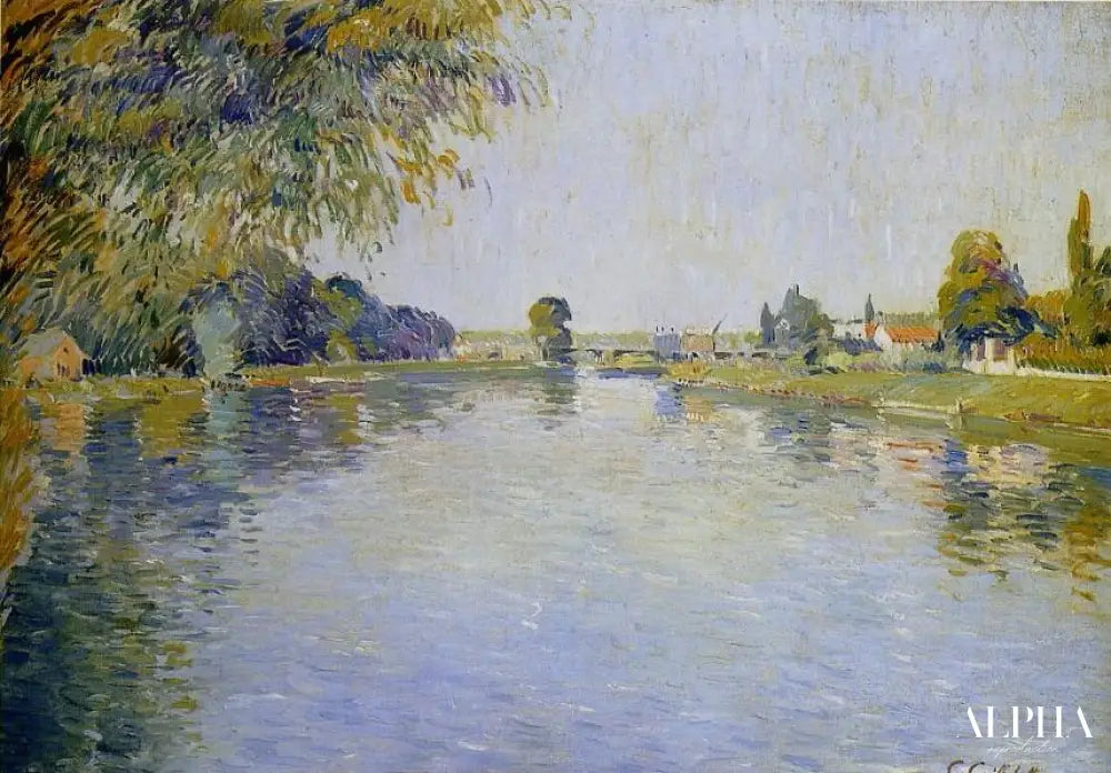 Vue de la seine en direction - Caillebotte - Reproductions de tableaux et peintures haut de gamme