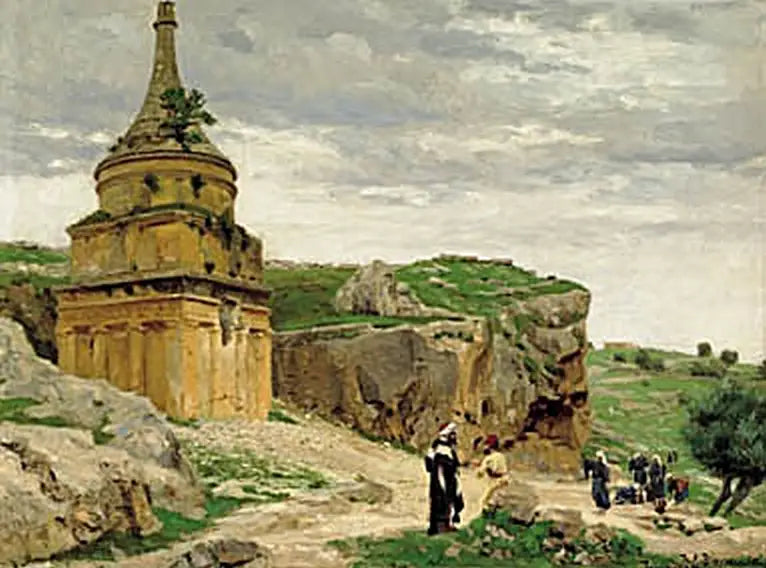 Blick auf das Kidron-Tal mit der Absalom-Grabhöhle, bei Jerusalem. - H. A. Brendekilde