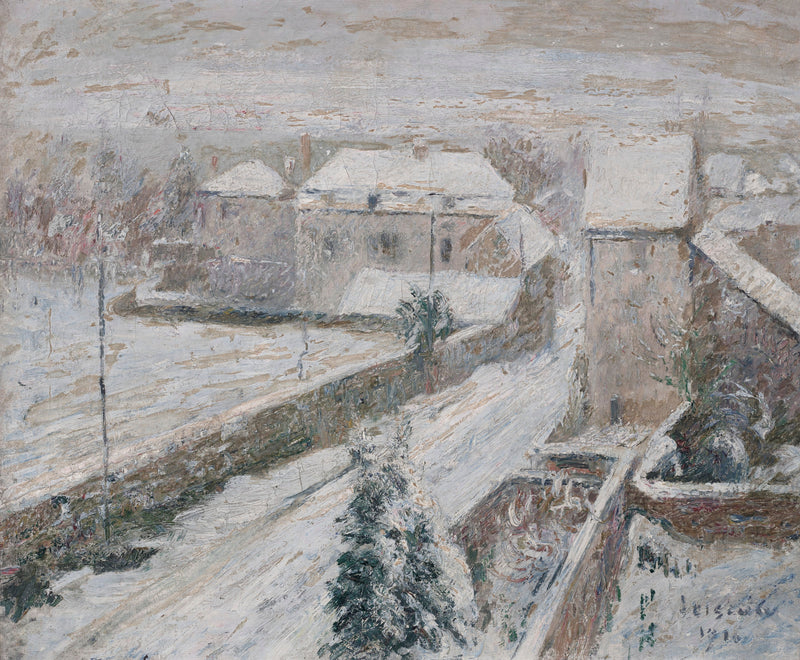 Blick auf Triel im Schnee - Gustave Loiseau