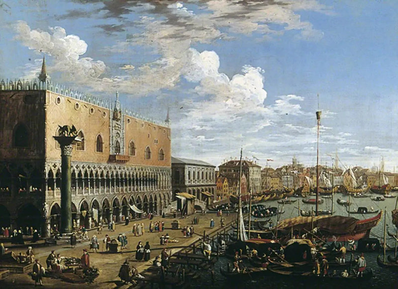 Blick auf Venedig, Dogenpalast - Canaletto