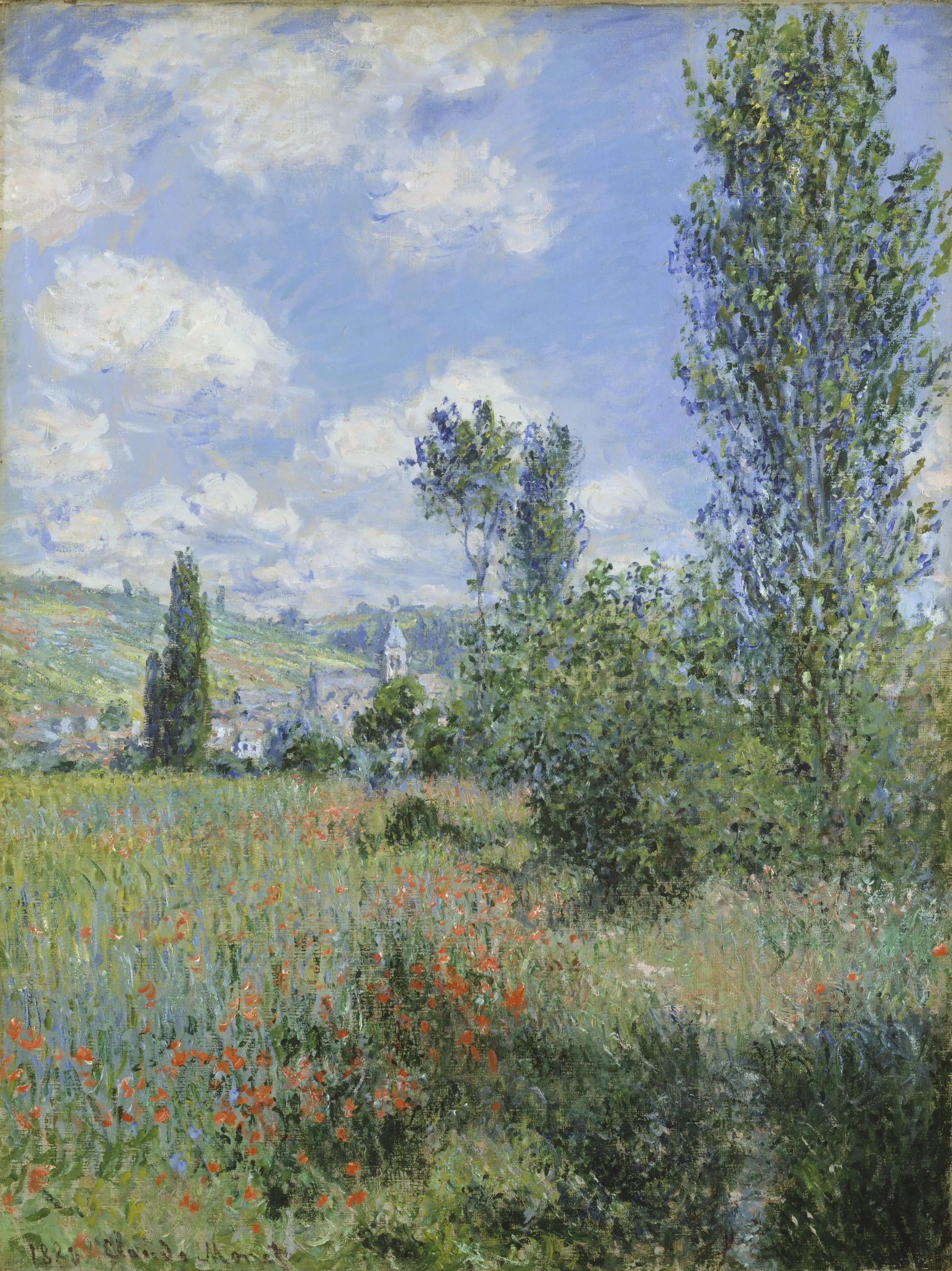 Reproduction du tableau « Vue de Vétheuil - Claude Monet » par Alpha Reproduction en peinture à l’huile