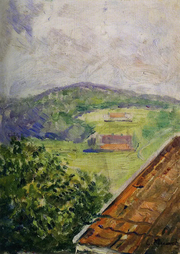 Vue depuis Hauketo - Edvard Munch image 1 copie de tableau peinte à la main