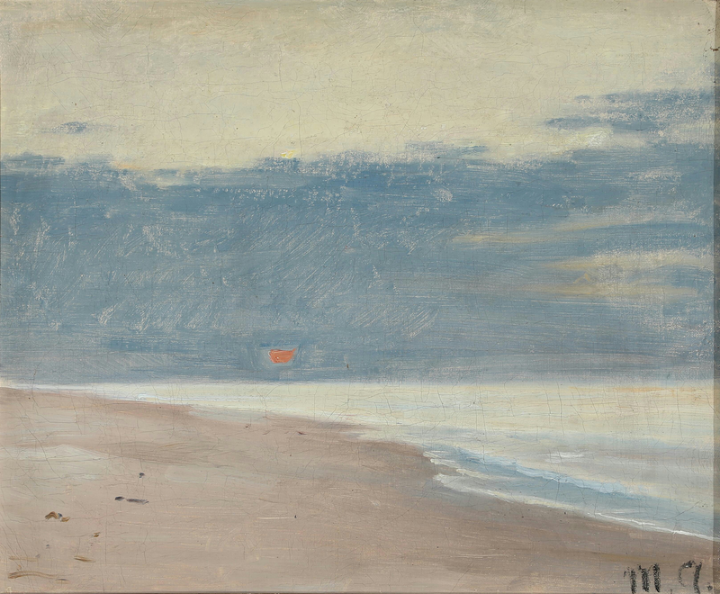 Blick vom Strand bei tiefstehender Sonne. – Michael Peter Ancher