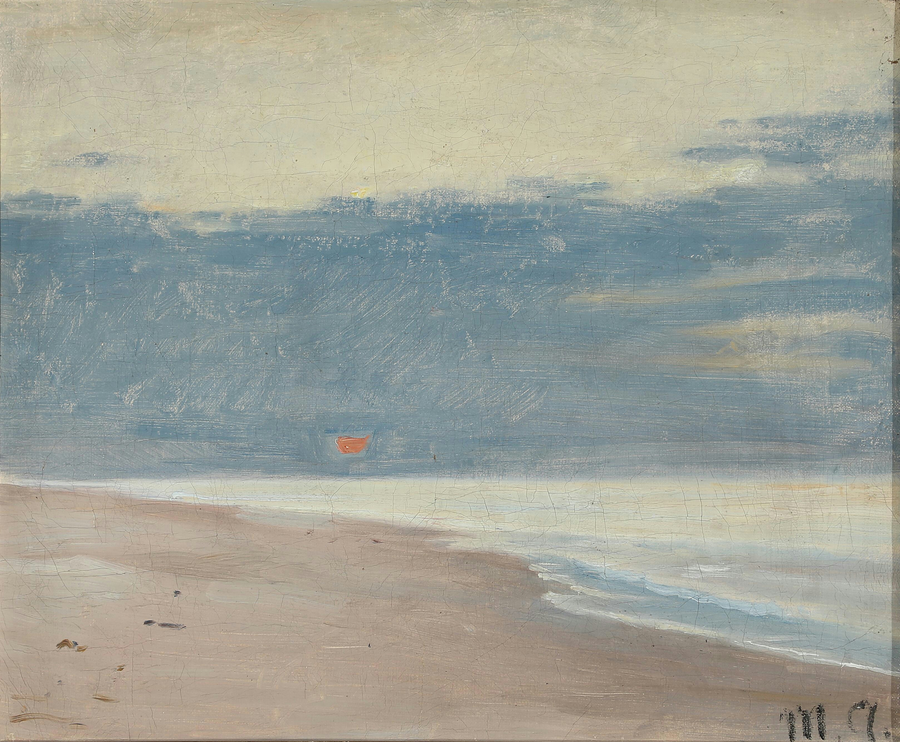 Blick vom Strand bei tiefstehender Sonne. – Michael Peter Ancher