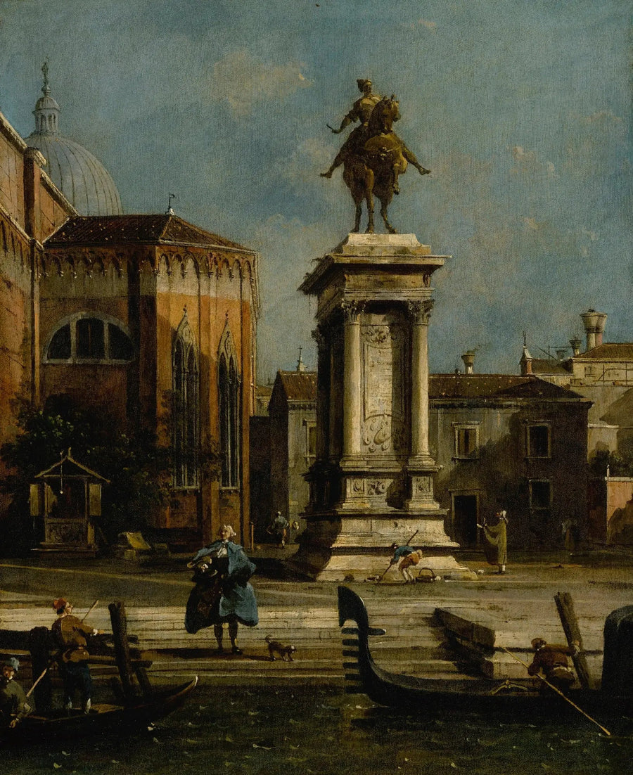 Blick auf die Santi Giovanni e Paolo und die Reiterstatue von Bartolomeo Colleoni - Canaletto