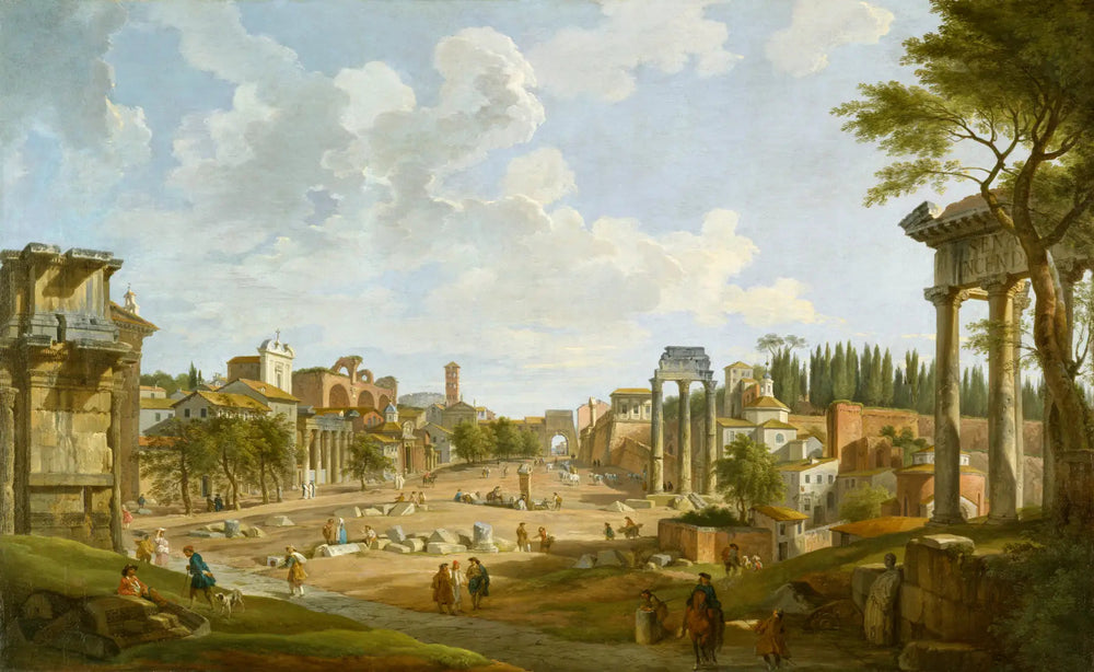 Vue du Forum romain - Giovanni Paolo Panini image 1 reproduction de peinture à l’huile