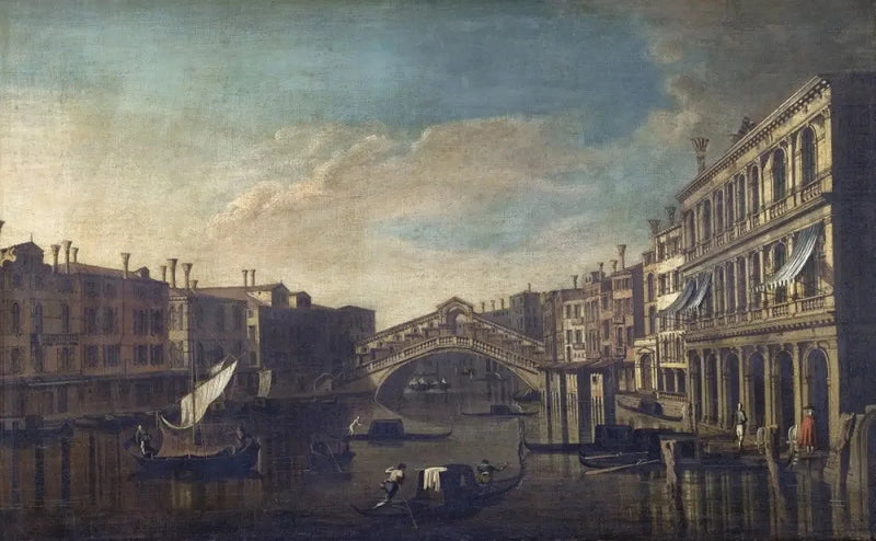 Blick auf den Canal Grande in Richtung Rialtobrücke, Venedig - Canaletto