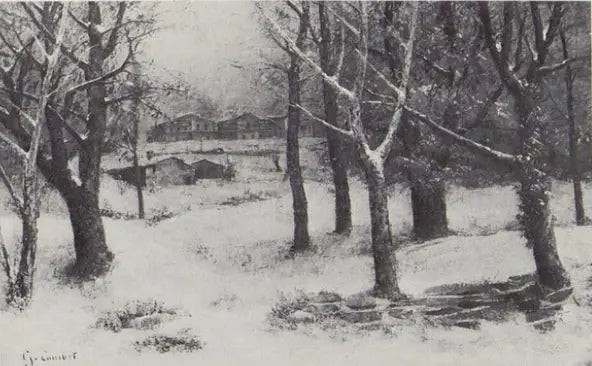 Aussicht auf den Park des Crêtes im Schnee - Gustave Courbet