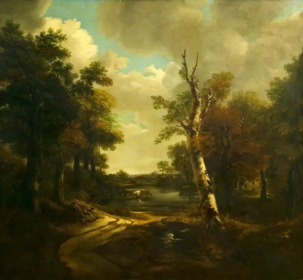 Vue du parc Drinkstone, Stowmarket, Suffolk - Thomas Gainsborough image 1 reproduction de peinture à l’huile