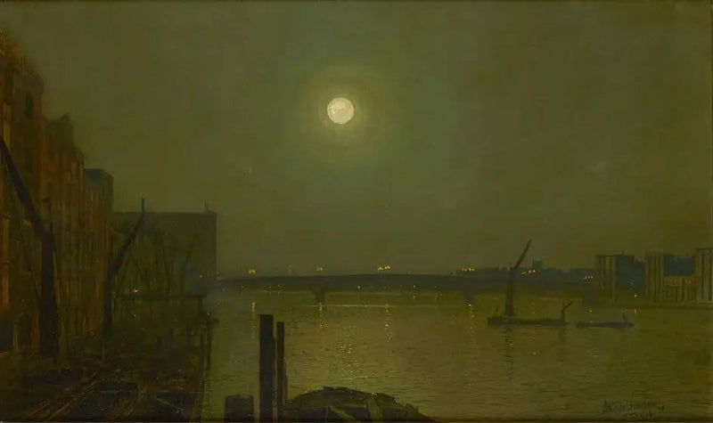 Blick auf die Southwark-Brücke bei Nacht - John Atkinson Grimshaw