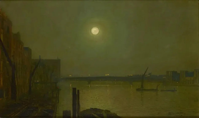 Blick auf die Southwark-Brücke bei Nacht - John Atkinson Grimshaw