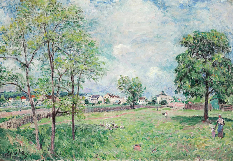 Blick auf das Dorf - Alfred Sisley