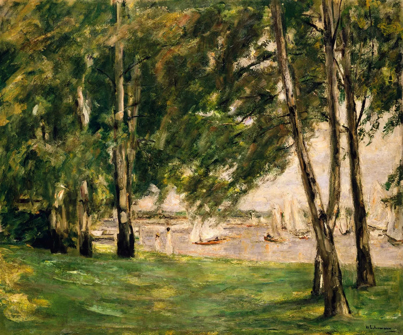 Blick auf den Wannsee mit Segelbooten - Max Liebermann