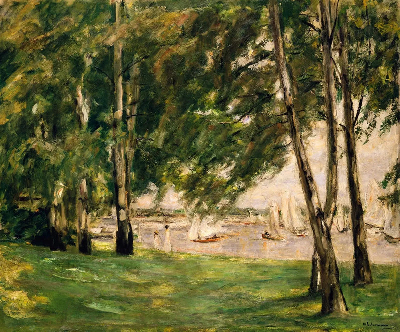 Blick auf den Wannsee mit Segelbooten - Max Liebermann