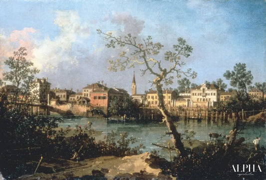 Vue d’une rivière, vers 1754 - Giovanni Antonio Canal - Reproductions de tableaux et peintures haut de gamme