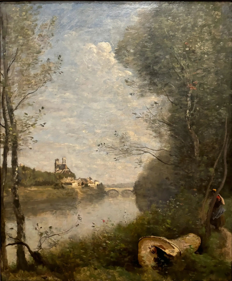 Fernsicht auf die Kathedrale von Mantes - Jean-Baptiste Camille Corot