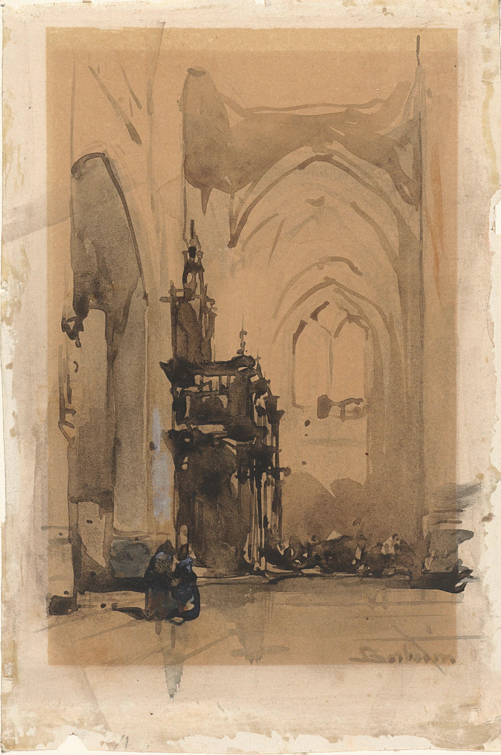 Vue de l'oxalum de la cathédrale Saint-Jean de Bois-le-Duc - Johannes Bosboom