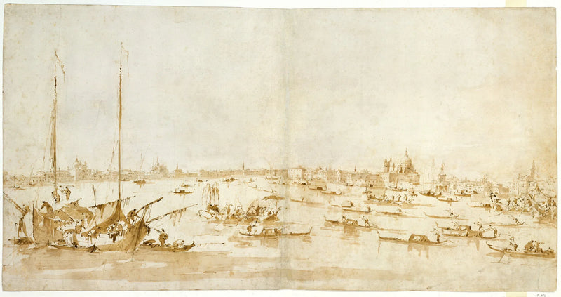 Panoramablick auf den Bacino di San Marco mit Blick auf den Canal de la Giudecca - Francesco Guardi
