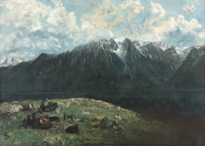 Panoramablick auf die Alpen, Die Zähne des Mitten - Gustave Courbet