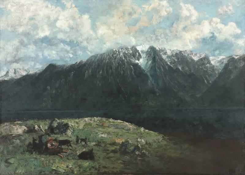 Panoramablick auf die Alpen, Die Zähne des Mitten - Gustave Courbet