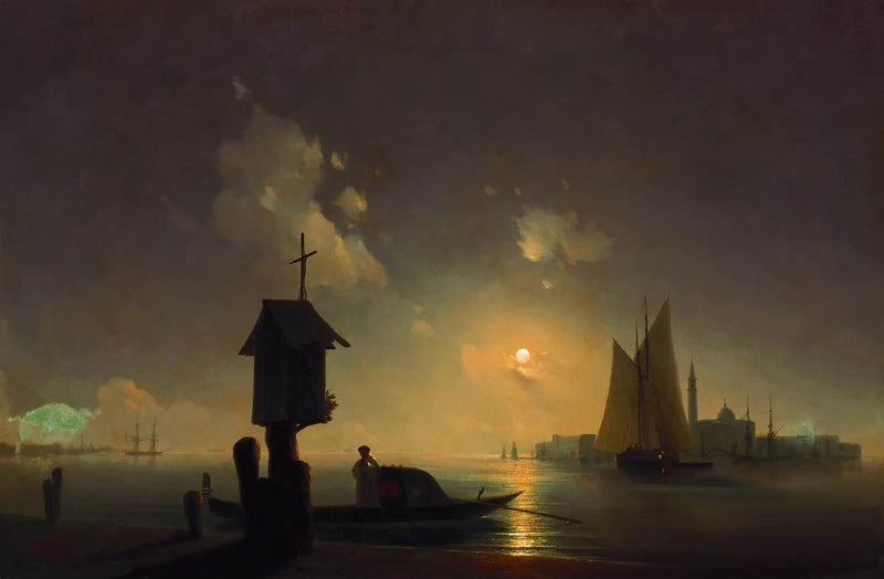 Blick auf das Meer vom Kapellen am Ufer - Ivan Aïvazovski