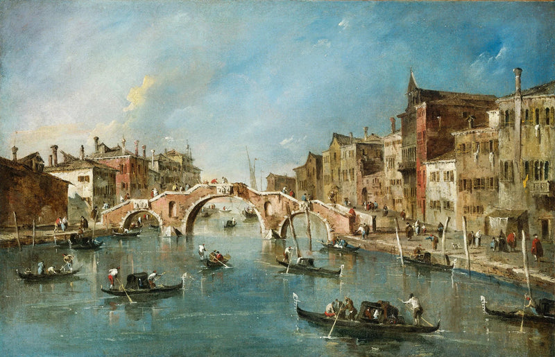 Blick auf den Kanal von Cannaregio, Venedig - Francesco Guardi