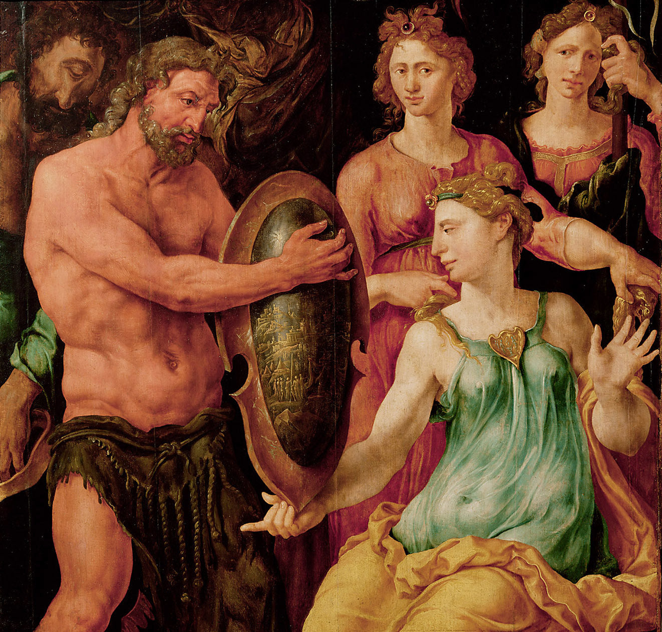 Vulcain remet le bouclier de Thétis à Achille - Maarten van Heemskerck image 1 reproduction de peinture à l’huile