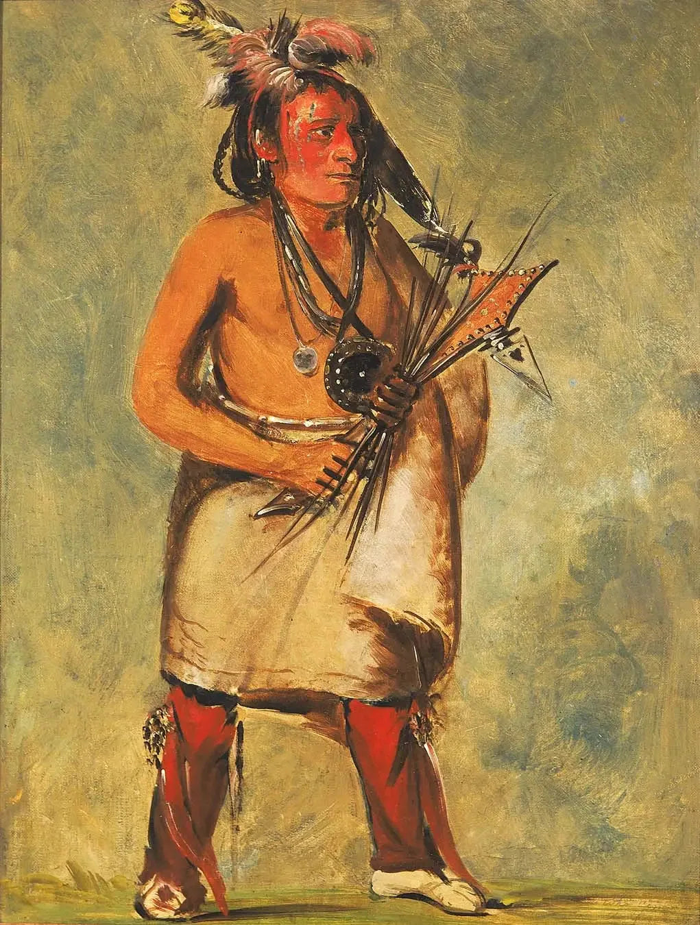 Wa-kon-chásh-kaw, Celui qui vient sur le tonnerre - George Catlin image 1 reproduction artisanale de tableau