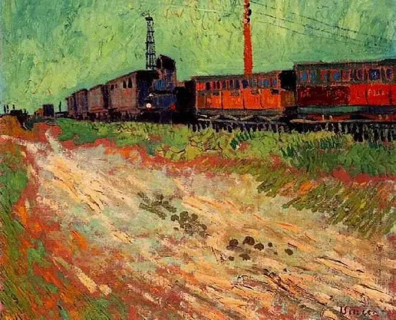 Eisenbahnwaggons in Arles - Vincent van Gogh