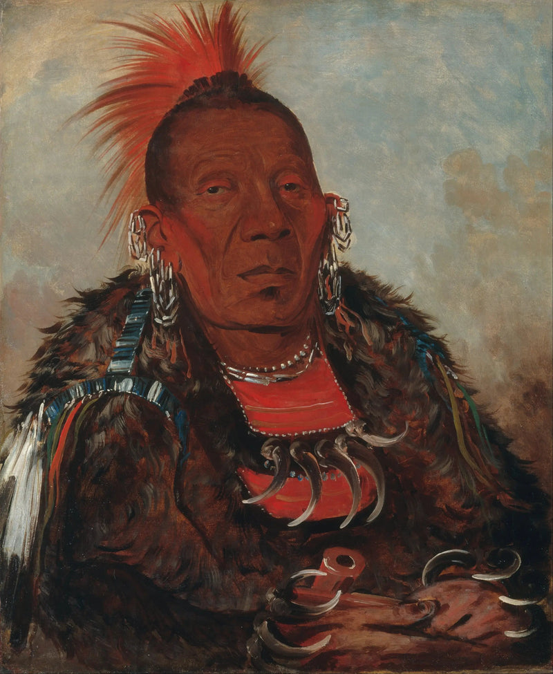 Wah-ro-née-sah, der encercleur, Häuptling des Stammes - George Catlin