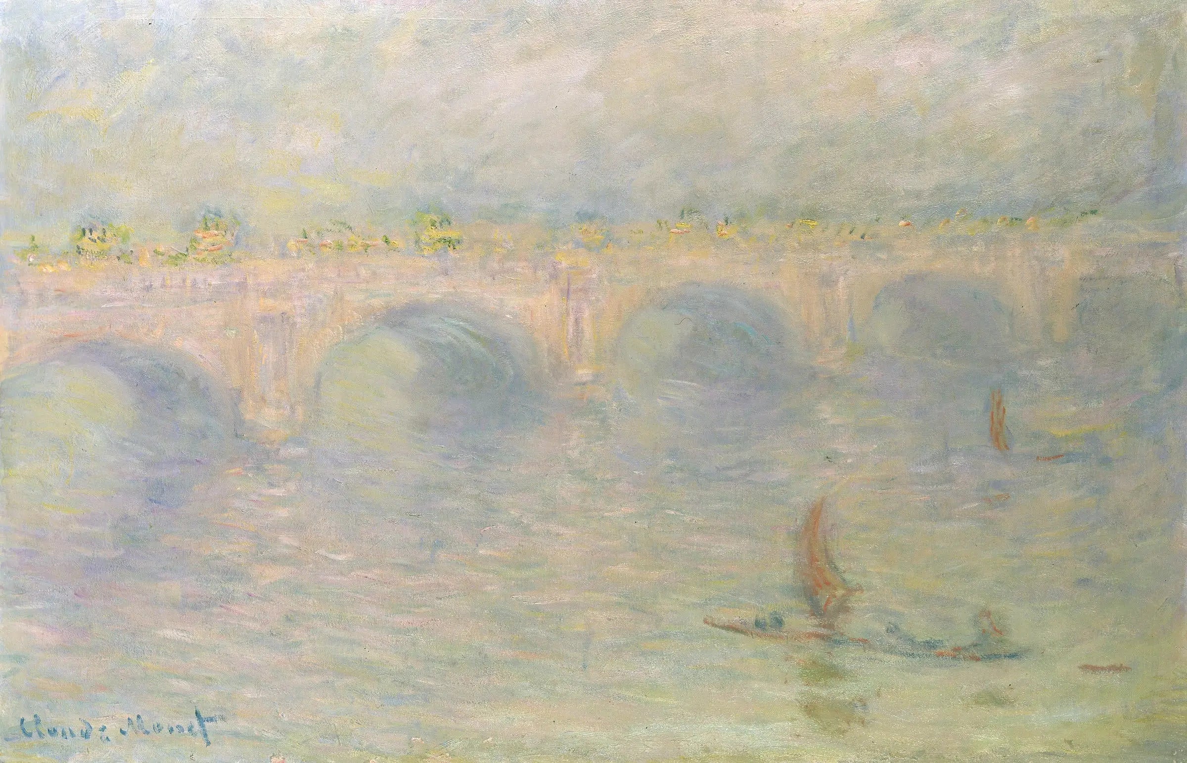 Reproduction du tableau « Waterloo Bridge, effet de soleil - Claude Monet » par Alpha Reproduction en peinture à l’huile