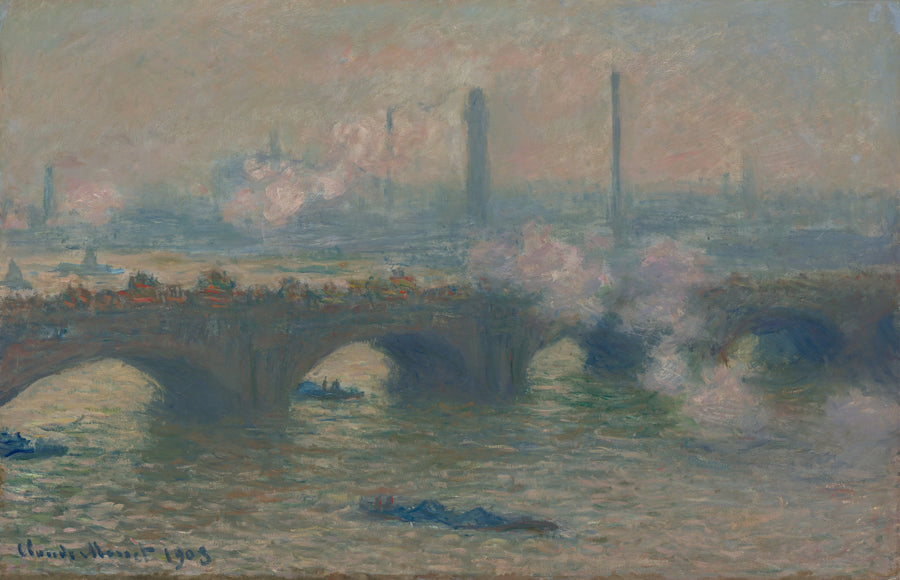 Die Waterloo-Brücke, der graue Tag - Claude Monet