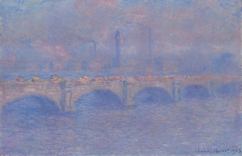 Die Waterloo-Brücke, der Effekt des Sonnenlichts - Claude Monet
