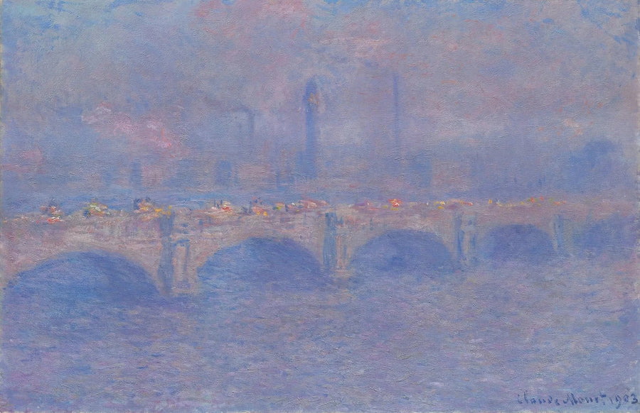Die Waterloo-Brücke, der Effekt des Sonnenlichts - Claude Monet