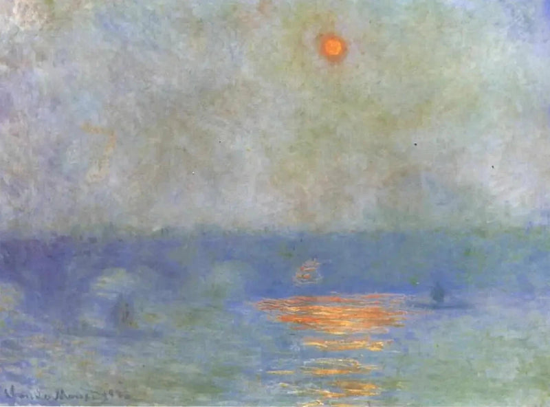 Waterloo-Brücke: die Sonne im Nebel - Claude Monet