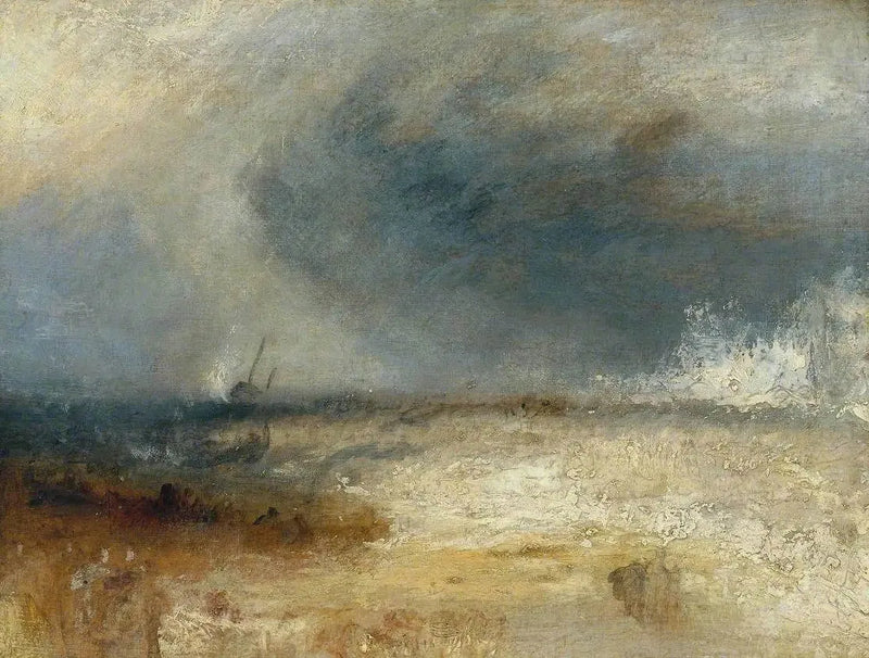 Wellen, die an einem Ufer brechen - J. M. W. Turner