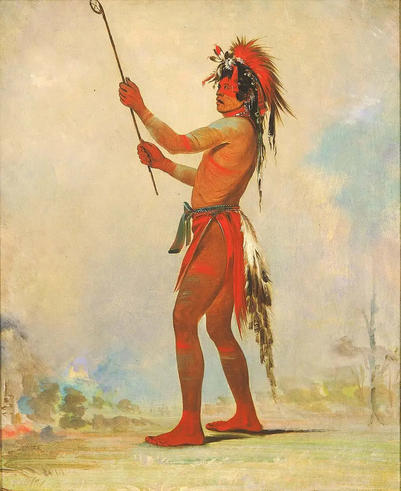 We-chúsh-ta-dóo-ta, Roter Mann, ein distinguierter Ballspieler - George Catlin