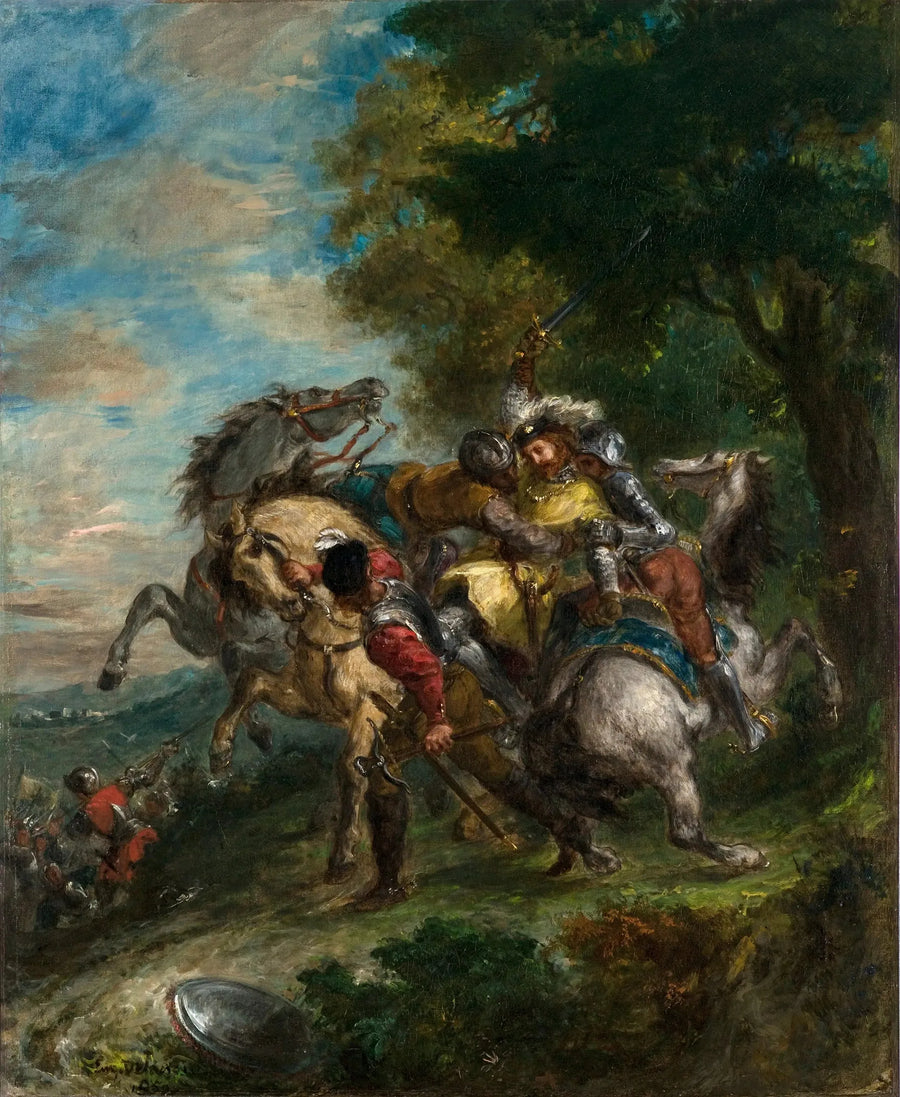Weislingen von den Männern Götz' gefangen - Eugène Delacroix