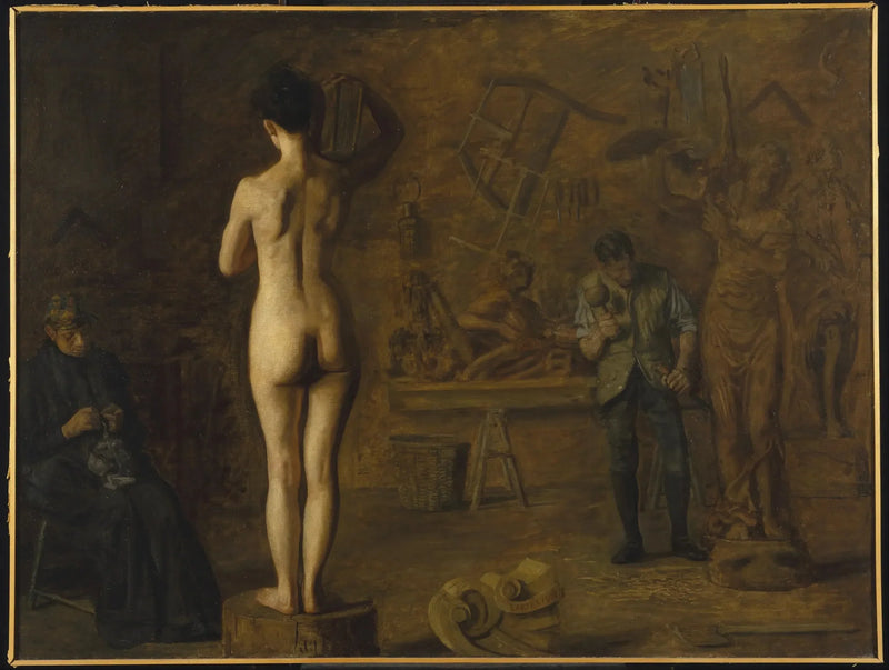William Rush sculptiert seine allegorische Figur des Flusses Schuylkill - Thomas Eakins