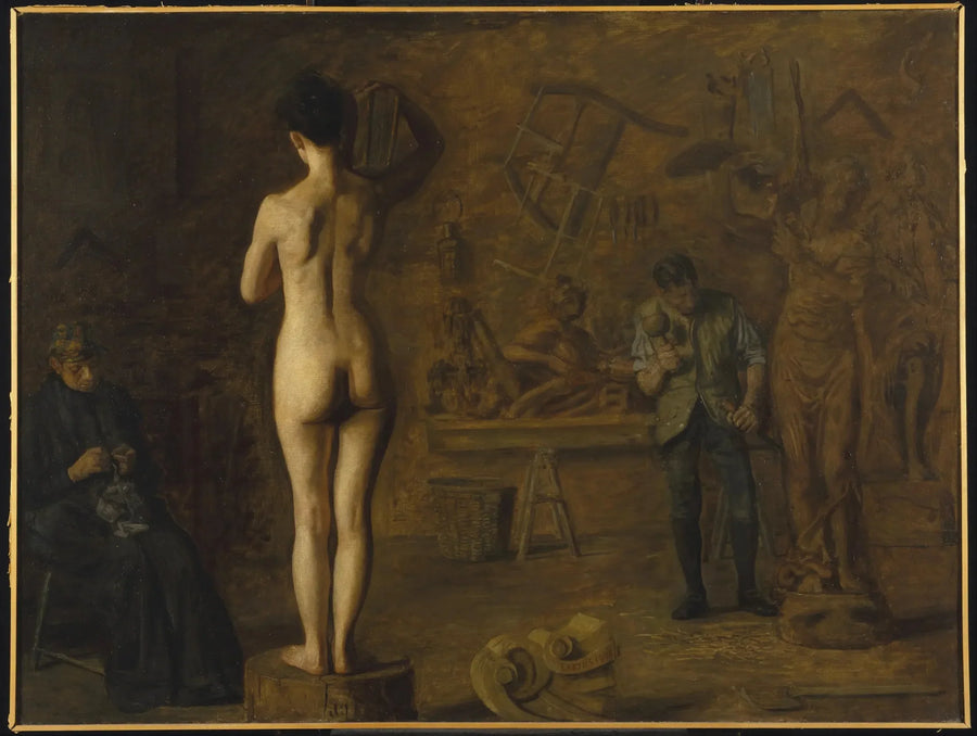 William Rush sculptiert seine allegorische Figur des Flusses Schuylkill - Thomas Eakins