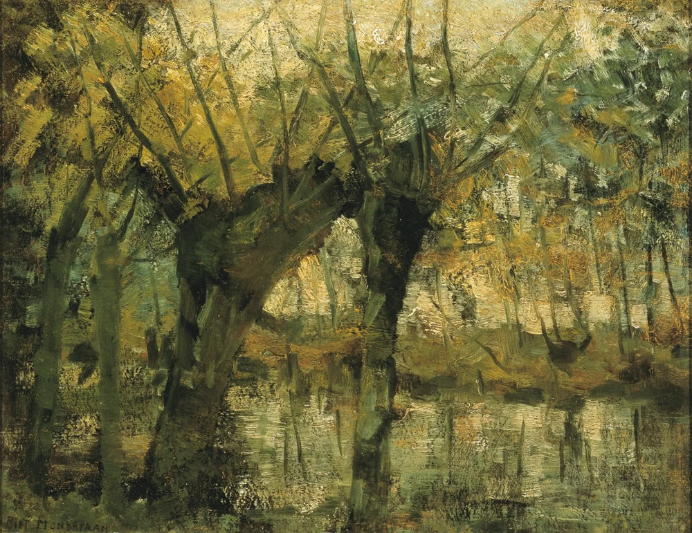 Willow Grove : Impression de lumière et d'ombre - Piet Mondrian image 1 reproduction d’œuvre d’art à l’huile