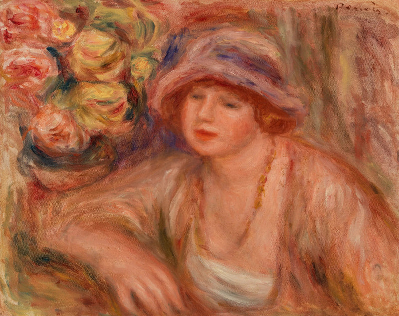 Frau, die sich anlehnt - Pierre-Auguste Renoir