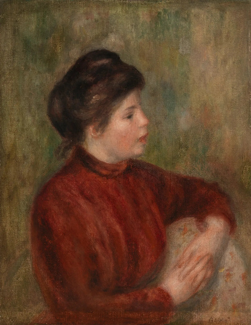 Frau, die sich auf einen Stuhl lehnt - Pierre-Auguste Renoir