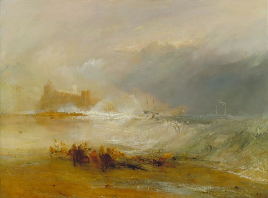 Wracker -- Küste von Northumberland, mit einem Dampfschiff, das einem Schiff vor der Küste hilft - J. M. W. Turner