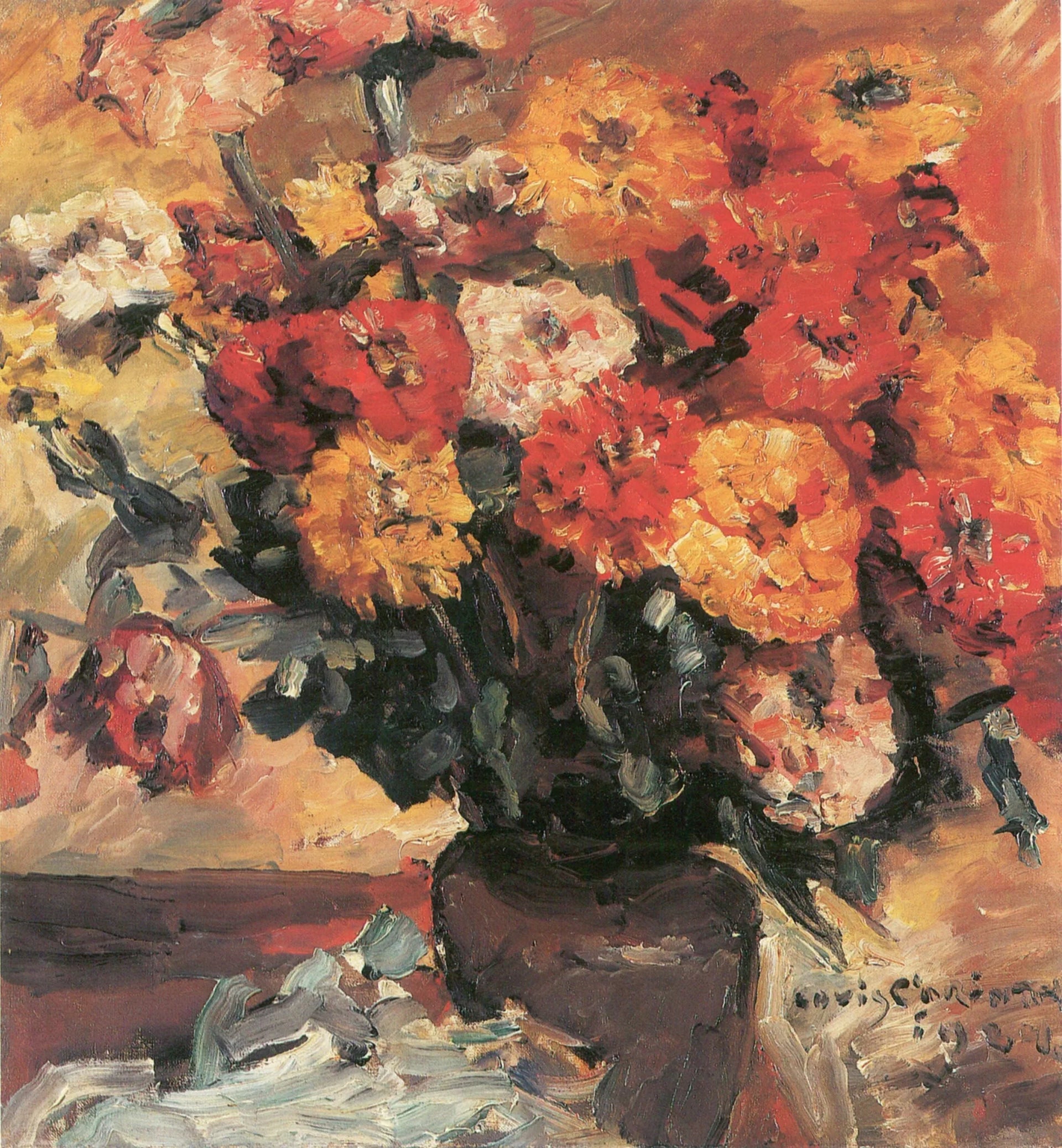 Zinnias - Lovis Corinth image 1 reproduction réalisée par Alpha Reproduction